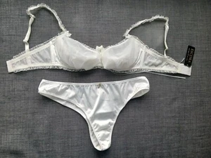NEU Escora Faye 75C Spitzen-BH Boselli-Satin Hebe-BH BH + String L UVP 200€ - Bild 1 von 6