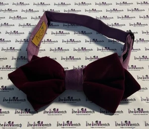 ArGail Dark Purple Two Tone Velvet Pre-Tied Adjustable Clip-On Bow Tie BRAND NEW - Picture 1 of 2