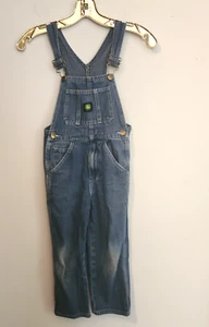 John Deere Boys Overalls Size 6 Girls Bibs Jeans Blue Denim Pants Farm Play p3 - Picture 1 of 4