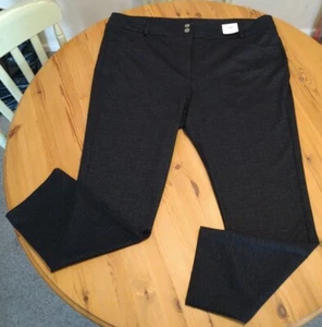 M&Co Ladies Trousers Size 22 Slim Stretch Black With Pattern Classic Design 🖤 - Picture 1 of 11