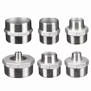 Conector acoplador adaptador de tubería de hilo hexagonal de macho a macho de acero inoxidable - Imagen 1 de 50