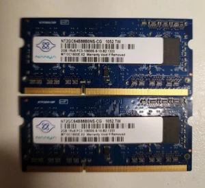 2gb 1rx8 Pc3-10600s 1333 Mhz, DDR3, Laptop Memory x2. 4GB - Picture 1 of 5