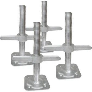 Scaffolding 12 in. Leveling Jacks Steel Heavy-Duty Base Plate Adjustable 4 Pack - Picture 1 of 10
