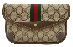 Authentic GUCCI GG Supreme Sherry Line Beige 89.01.021 Pouch NS031335 - Picture 1 of 14