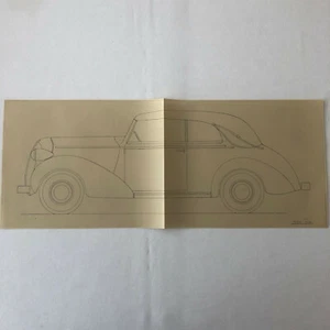 1936 Coachbuilder Car Design Blueprint Rendering Blue Print Coupe Body Style  - Picture 1 of 5