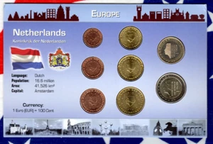 Littleton World Coin Set Netherlands UNC 2001-2012 2 Euro 2012 1 Euro 2001 - Picture 1 of 2
