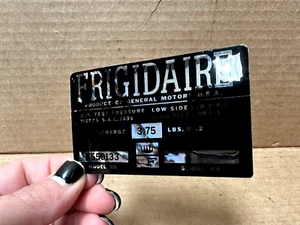 64 65 Chevelle Riviera Cadillac Frigidaire Air A/C Compressor Label GM 6550133 - Picture 1 of 5