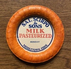 Vintage Sal. Scirpo & Sons Milk Bottle Cap Top Middletown Connecticut CT Old A8 - Picture 1 of 9