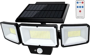 Solar Outdoor Lights with Remote Control, Motion Sensor Outdoor Lights with 3 Mo - Picture 1 of 12