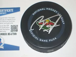 CAM TALBOT Signed Minnesota WILD Official GAME Puck w/ Beckett COA (BAS) - Picture 1 of 1