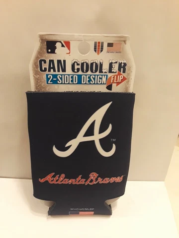 Atlanta Braves MLB Can Cooler Holder Bottle Sleeve 12 oz  2-Sided New Cover