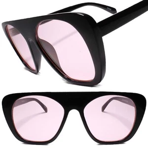Funky 80s 90s Party Club Hip Hop Rapper Gangster Flat Top Pink Lens Sunglasses - Picture 1 of 4