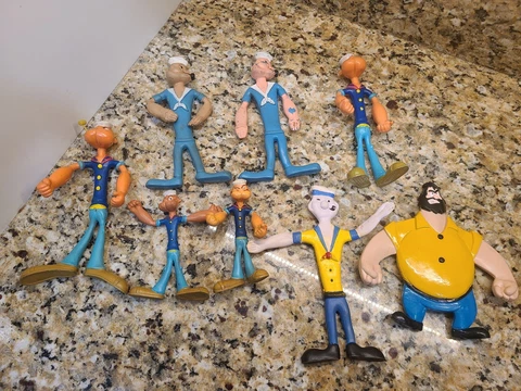 8 Popeye Bendable Bendy Figures Popeye Brutus Lot Free Shipp Cover