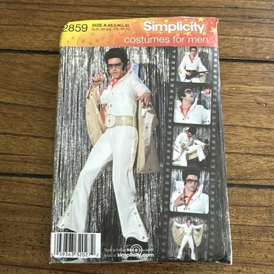 Simplicity 2859 Sewing Pattern 2008 Elvis Cape & Jumpsuit Costume XS-XL Uncut - Image 1 of 2