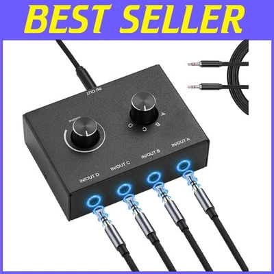 Portable 3.5mm Stereo Audio Switcher – Easy Toggle for Headphone & Speaker Setup - Image 1 of 4
