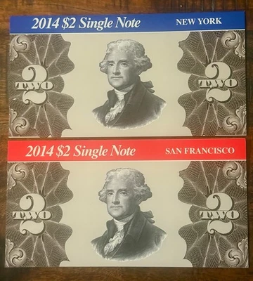 2014 $2 U.S. Single-notes representing New York and San Francisco Districts - Image 1 of 4