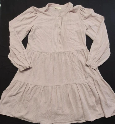 Vestido babydoll mujer Love Stitch rosa escalonado mezcla lino talla S deslizamiento adjunto Foto 1 de 4