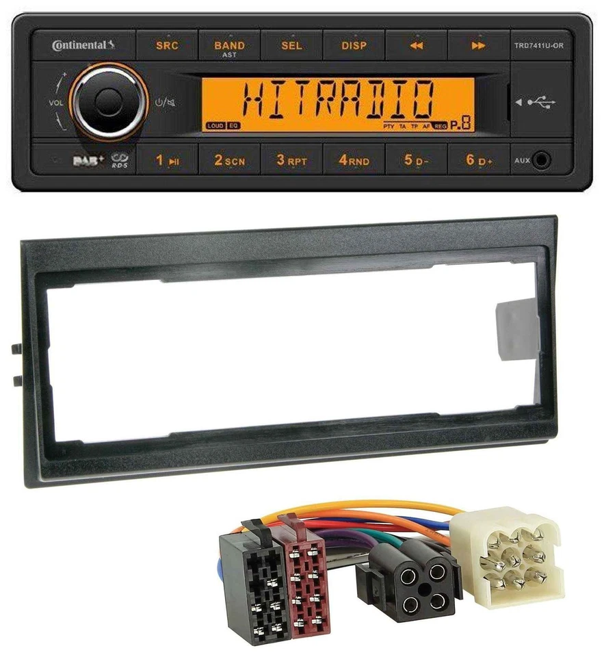 Continental 1DIN DAB MP3 AUX USB Autoradio für Volvo 740, 760 (1982-1992) - Bild 1 von 4