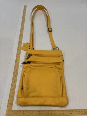 Bandolera de cuero suave amarillo Foto 1 de 4