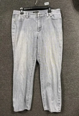 Talbots Flawless Curvy Five Pocket Slim Ankle Jeans Womens 14 Gray Tapered Leg - Image 1 of 4