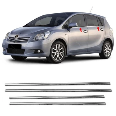 Cubierta de goma cromada para ventanas Toyota Verso 2009 a 2018 4 piezas acero inoxidable - Imagen 1 de 4