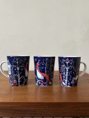3 x iittala Taika Becher blau 400ml Am Klaus Haapaniemen Finnland 'Magic' Folklore - Bild 1 von 4
