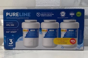 3er Pack Pureline Kühlschrank Wasserfilter #PL-100 passt anstelle von GE MWF - Bild 1 von 5