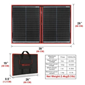 100w faltbar Solarpanel für Powerstation/Autobatterie/Wohnmobil/Camping neu - Bild 1 von 9