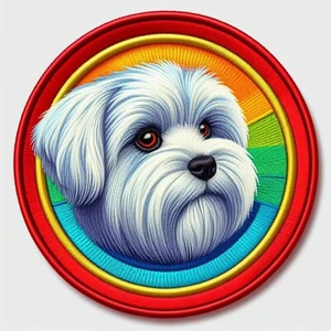Maltese Patch Printed Embroidered Base Iron-on Applique Dog Canine K9 Puppy - Picture 1 of 11