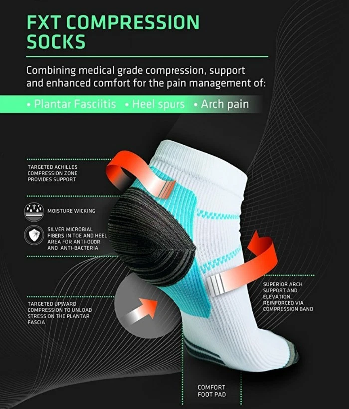 Mens Socks Thermoskin FXT Compression Mens Ankle Sock Athletic Sports 6PK size L — 第 1/1 张图片