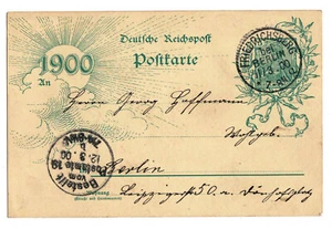 Historia postal 1900 gobierno alemán en estado bastante bueno tarjeta postal usada Deutsche Reichspost #3 - Imagen 1 de 2