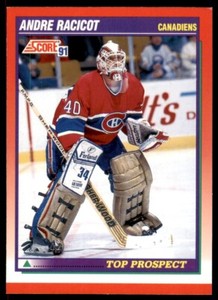 1991-92 Score Canadian Bilingual Andre Racicot Rookie Montreal Canadiens #285