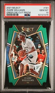 2021 Panini Select #181 Ziaire Williams Green Die-Cut Prizm /5 PSA 10 - Picture 1 of 2