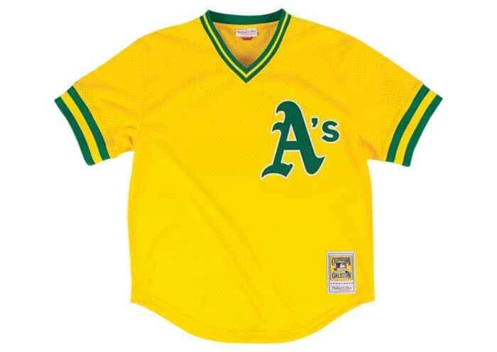 Camiseta deportiva auténtica Mitchell & Ness Rickey Henderson 1984 Oakland Athletics BP XL Foto 1 de 1