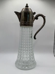 Vintage 60er Jahre Chill It Claret Krug Primel Silber mit gestepptem Kristall schwer - Bild 1 von 4