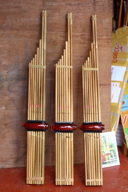 Instrumento musical tradicional órgano boca Isan Laos bambú bambú tailandés Khaen - Imagen 1 de 4
