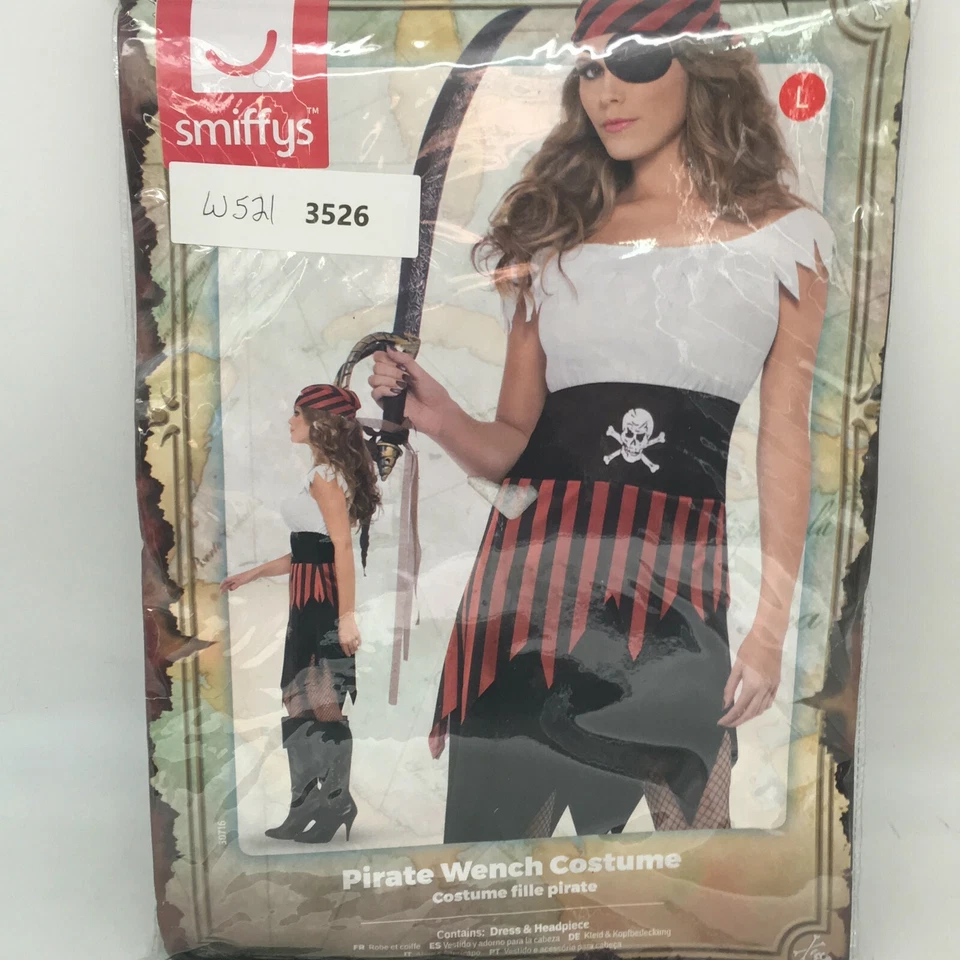 Smiffys Mujer Pirata Mujer Halloween Constume Conjunto Completo Talla Grande Foto 1 de 4