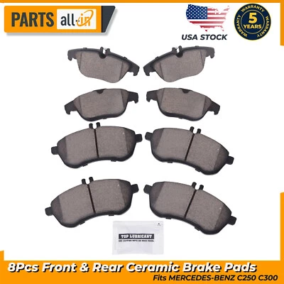 8X Pastillas de freno delanteras y traseras de cerámica para MERCEDES-BENZ C250 C300 D1340 D1341 Foto 1 de 4