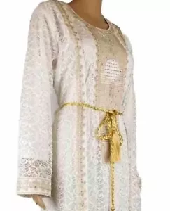 Ladies Womens Caftan New Netted kaftan Dress embroidered S,M,L,XL and XXL - Picture 1 of 5