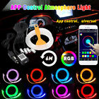 6M RGB LED Car Interior Fiber Optic Neon EL Wire Strip Atmosphere Light Kit APP