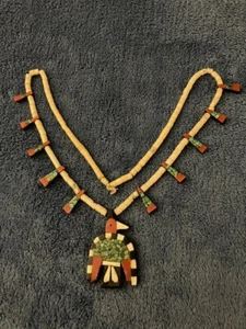 Vintage native american thunderbird necklace depression era Santo Domingo - Picture 1 of 12