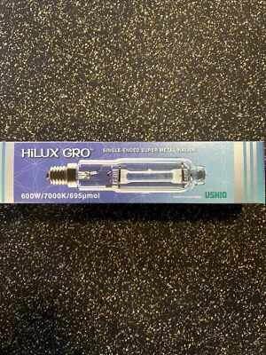 USHIO BLUE 600 Watt HiLUX GRO Single End Super Metal Halide Lamp NEW Veg Bulb - Image 1 of 4