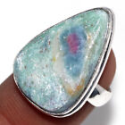 Ruby Fuchsite 925 Silver Plated Gemstone Ring US 5.5 Promise Gift for women b984