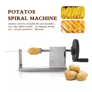 Spiral Potato Tornado Cutter Stainless Steel Manual Curly Fries Twister Slicer - Picture 1 of 12