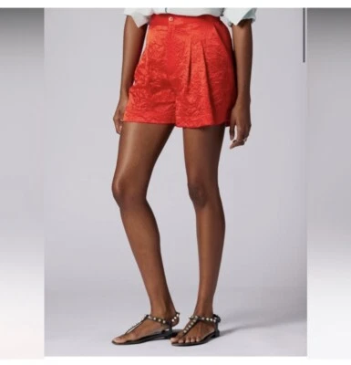Pantalones cortos para mujer Equipment Angelique rojo ardiente talla 8 mezcla de seda elásticos nuevos con etiquetas $295 Foto 1 de 4