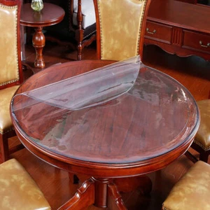 Waterproof Oilproof Round Tablecloth TableCover Glass Soft Cloth Table Cloth 1mm - Picture 1 of 23