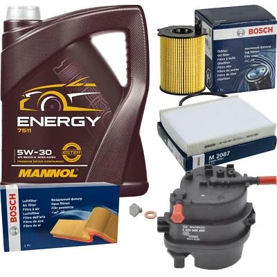 Pacchetto ispezione Bosch 5 L Mannol Energy 5W-30 per Ford Fiesta V JH_ JD_ 1.4 - Immagine 1 di 4