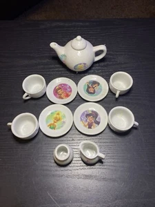 Walt Disney Tinkerbell Fairies miniature tea set 4  cups & Saucers teapot - Picture 1 of 6