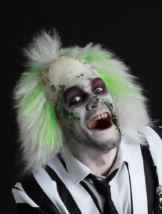 Official Beetlejuice White Wig Latex Bald Head Halloween Fancy Dress Accessory - Picture 1 of 1