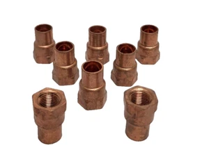 Lot of 8 Nibco CxF 3/8" Adapter, Wrot Copper, 603 9024400 - Picture 1 of 6